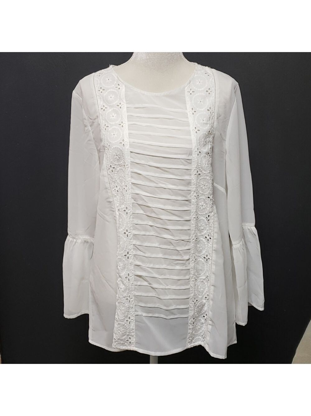 Sweet Magnolia Semi Sheer White Tunic NWOT